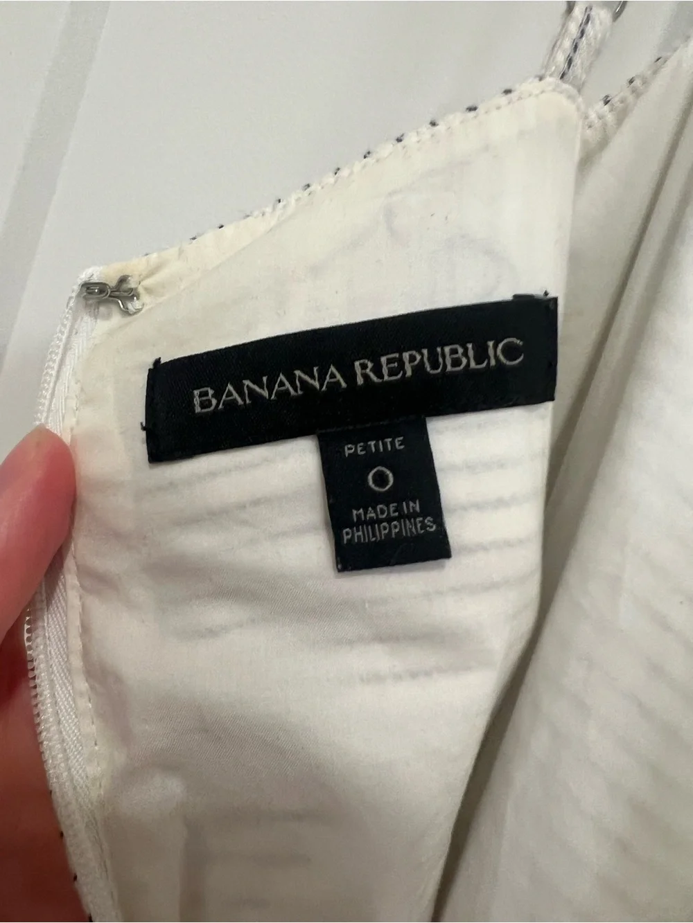 Banana Republic Striped White & Gray Spaghetti-Strap Jumpsuit with Waist Tie